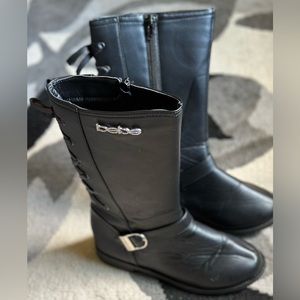 Girls Size 1 BEBE Lace Up Back Rider Boots